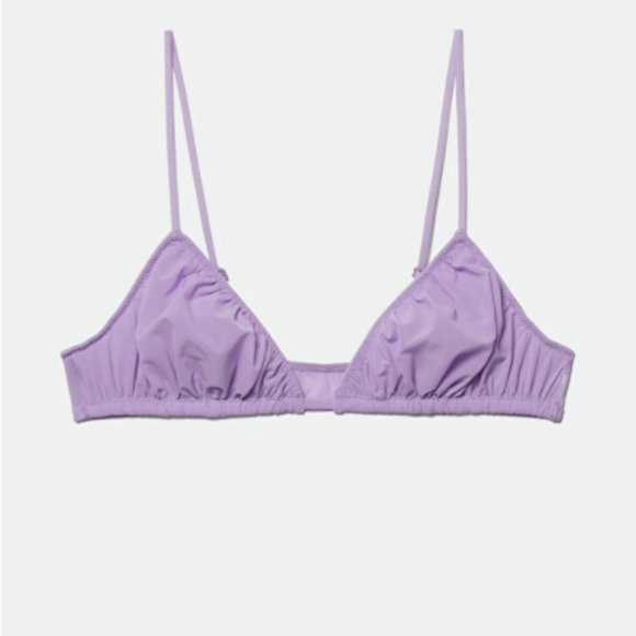 Weekday Lilac Purple Sheer Triangle Bra Bralette Medium M / 34 B Cute Lingerie - Picture 4 of 5